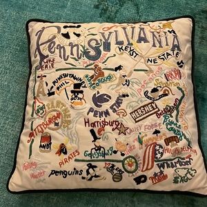 Pennsylvania Embroidered Catstudio State Pillow